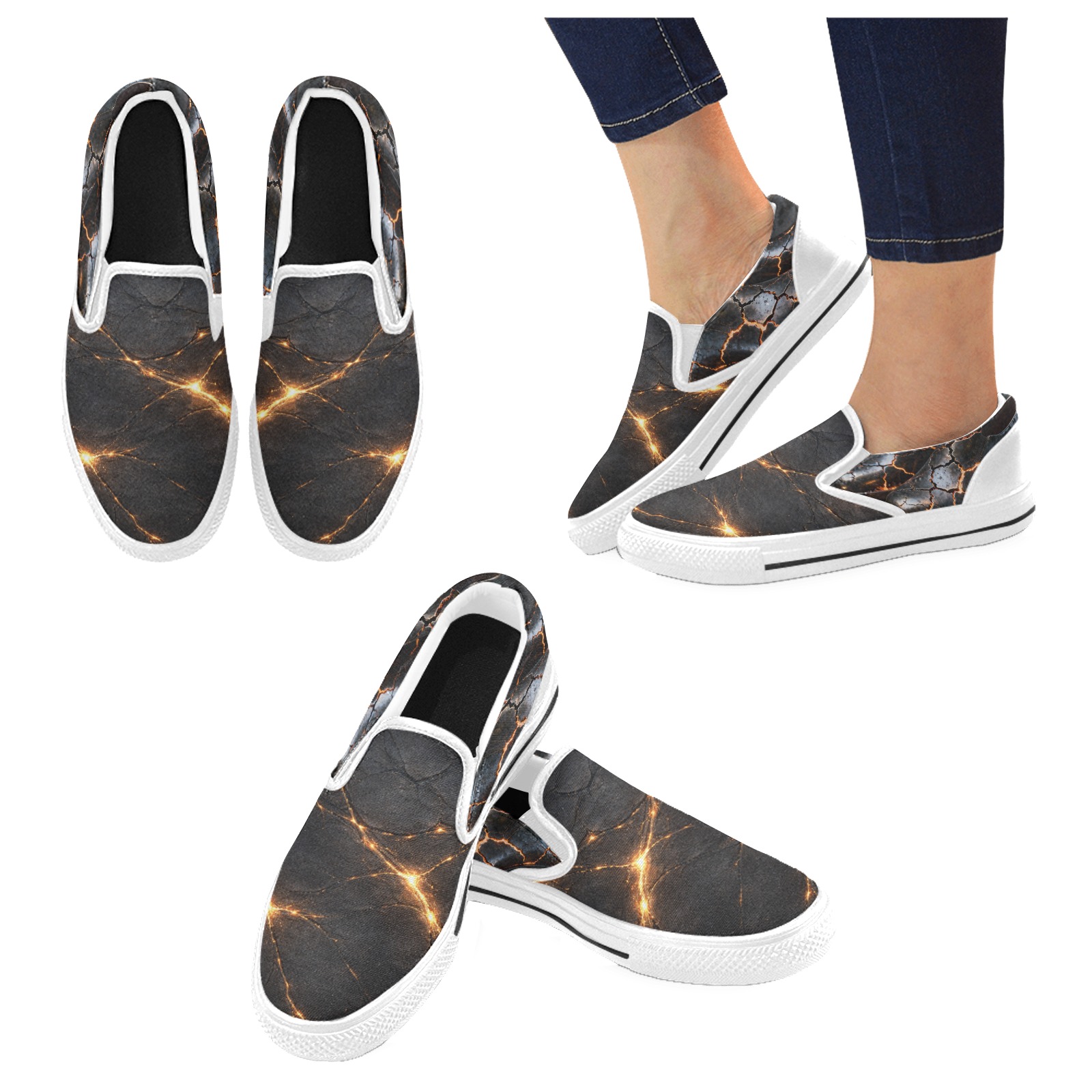 Men's Slip-on Canvas Shoes (Model 019)