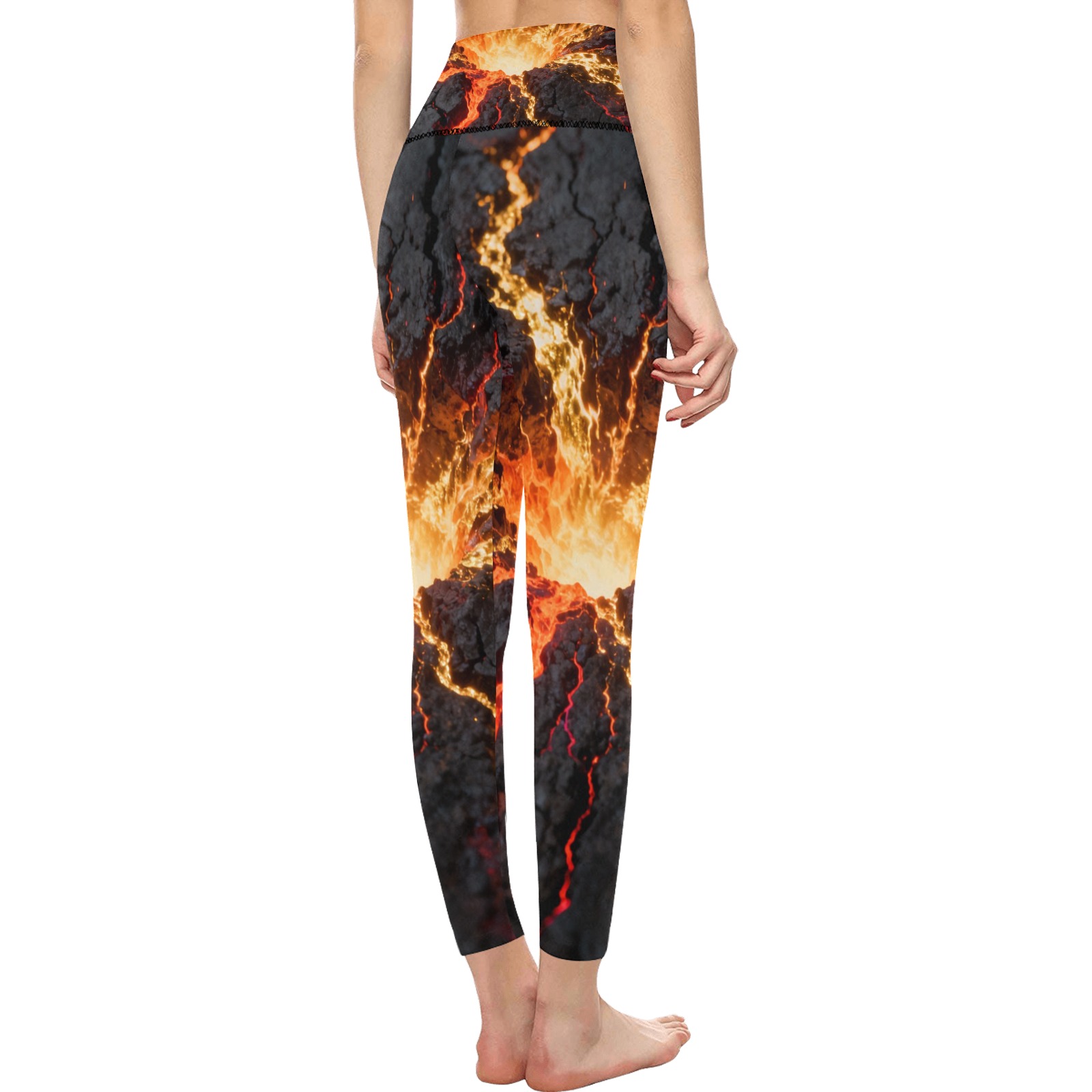 Women's High-Waisted Leggings (Model L36) - Image 2